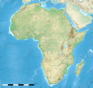 Carte physique vierge de l'Afrique.