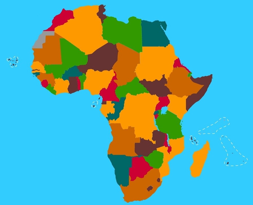 Afrique carte géographique gratuite, carte géographique muette gratuite, carte  vierge gratuite, fond de carte gratuit, formats graphiques courants Etats