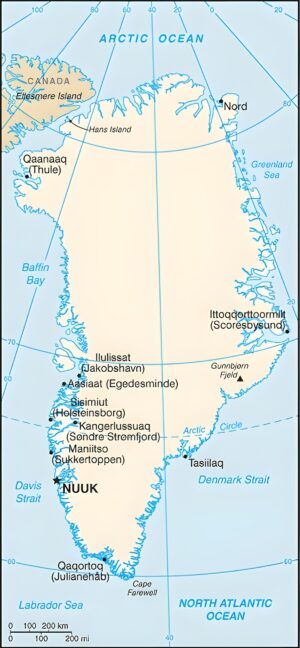 Les principales villes et villages du Groenland