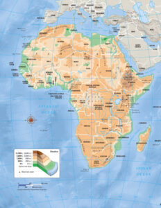 Carte de l'altitude de l'Afrique.