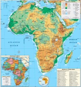 Carte topographique de l'Afrique.