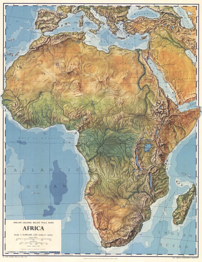 Carte montrant les principales montagnes d'Afrique.