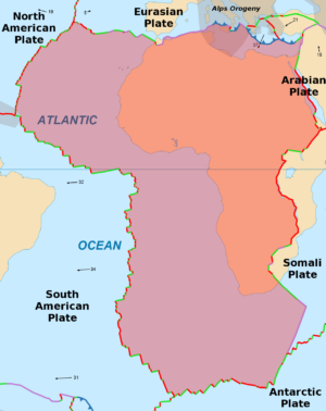 Carte de la plaque africaine