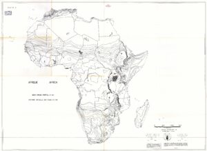 Précipitations annuelles moyennes en Afrique en mm 1987.