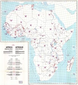 Carte des zones irriguées en Afrique 1987.
