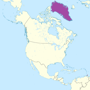 Carte de localisation du Groenland en Amérique du Nord.