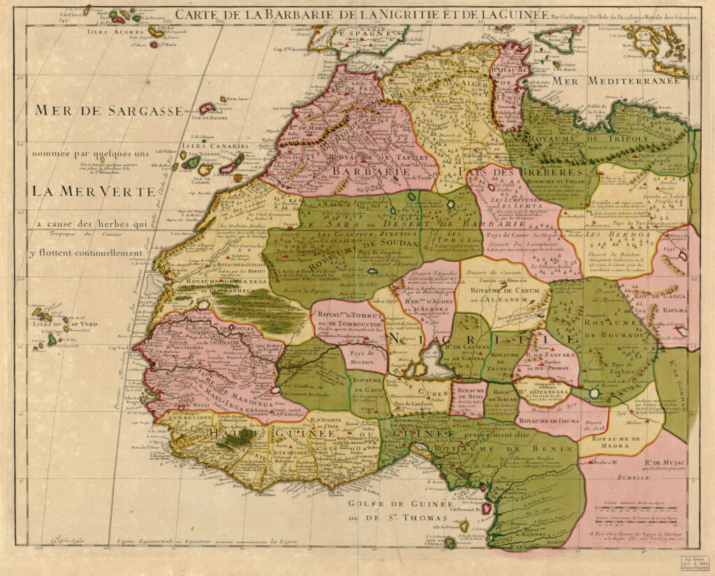Carte de la Barbarie, de la Nigritie, et de la Guinée.