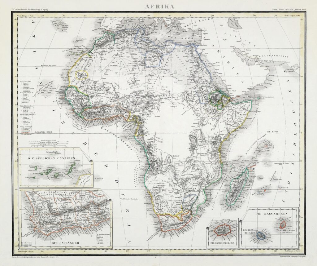 Carte de l'Afrique de 1861.