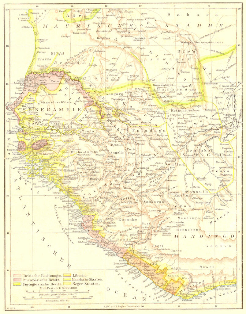 Carte de la Sénégambie de 1881.