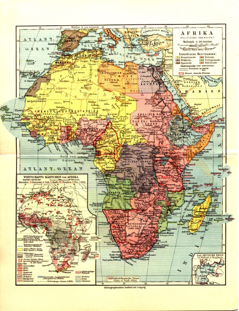 Carte de l'Afrique en 1932.