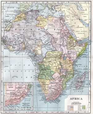 Carte du continent africain en 1910