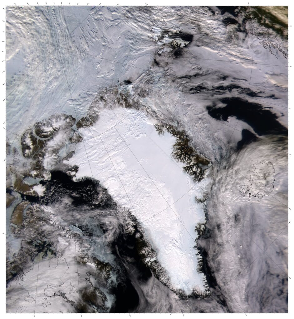 Image satellite du Groenland.