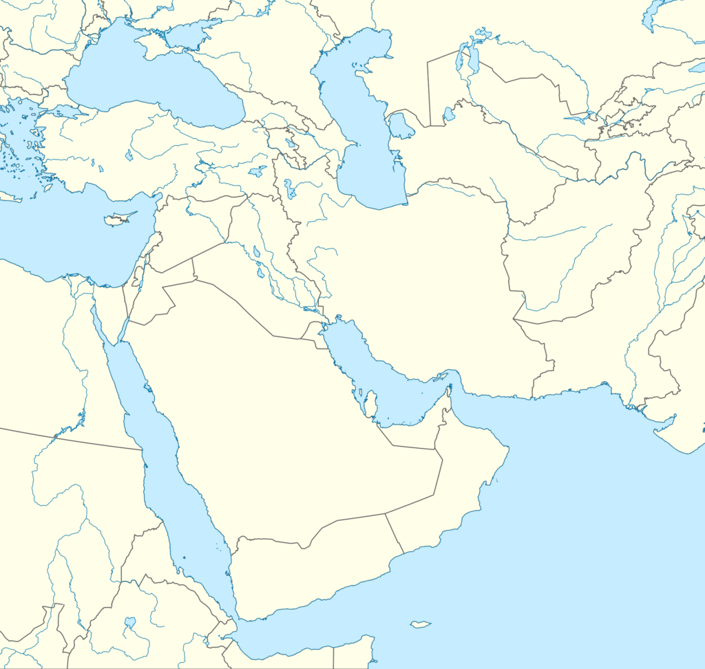 Carte vierge du Moyen-Orient.