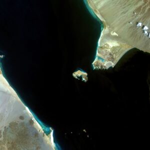 Vue satellite du détroit de Bab-el-Mandeb. 