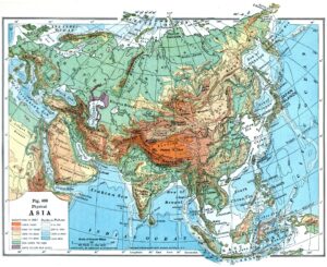 Carte physique de l’Asie
