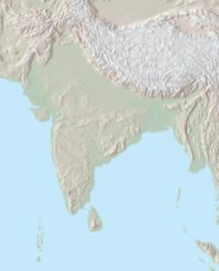 Carte du relief de l'Asie du Sud.