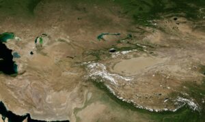 Image satellite de l'Asie centrale.
