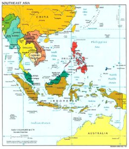 Carte politique de l'Asie du Sud-Est.