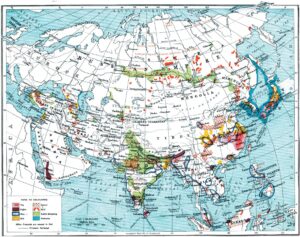 Carte économique de l’Asie 1915