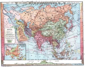 Carte physique, politique et économique de l’Asie 1872