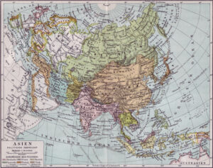 Carte de l’Asie – aperçu politique vers 1890