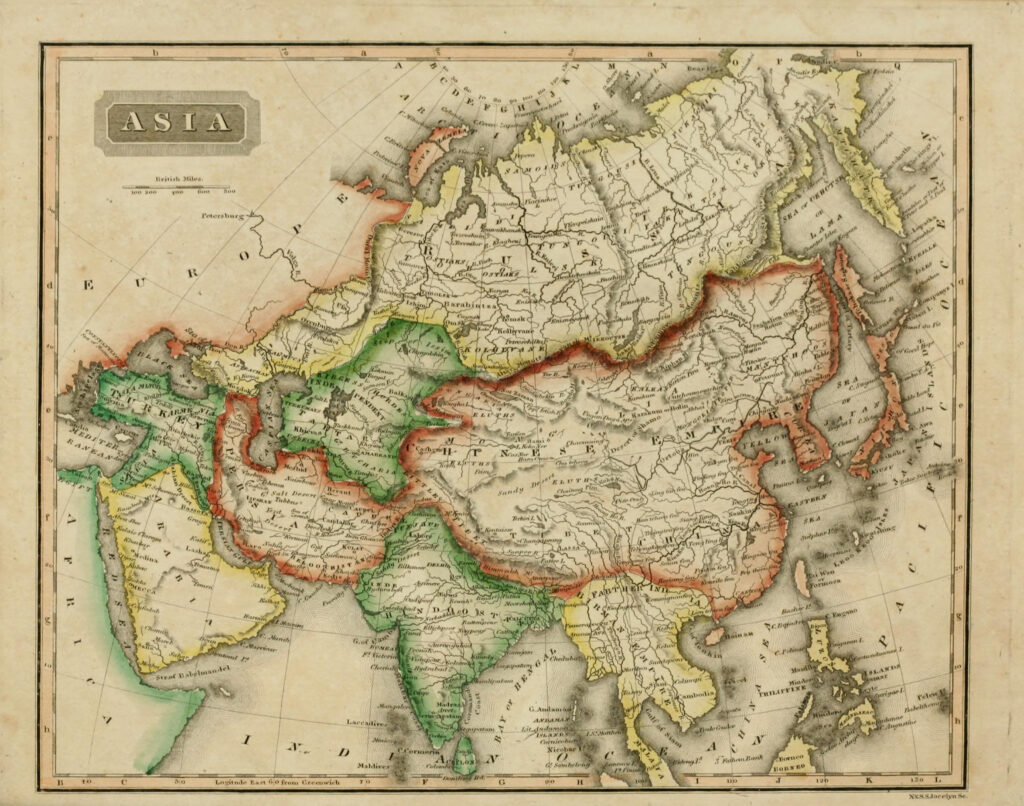 Carte de l'Asie de 1825.