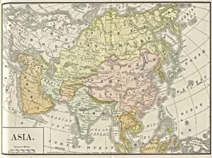 Carte de l’Asie de 1892
