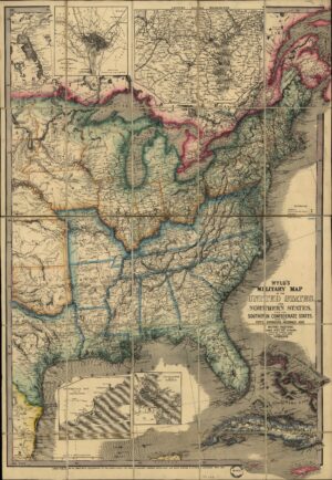 Carte de la guerre de Sécession ou guerre civile américaine