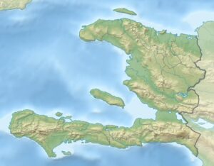 Carte physique vierge d'Haïti.