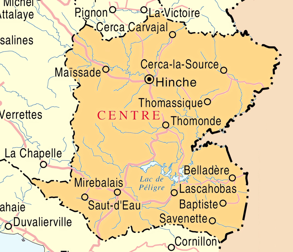 Carte du département du Centre.