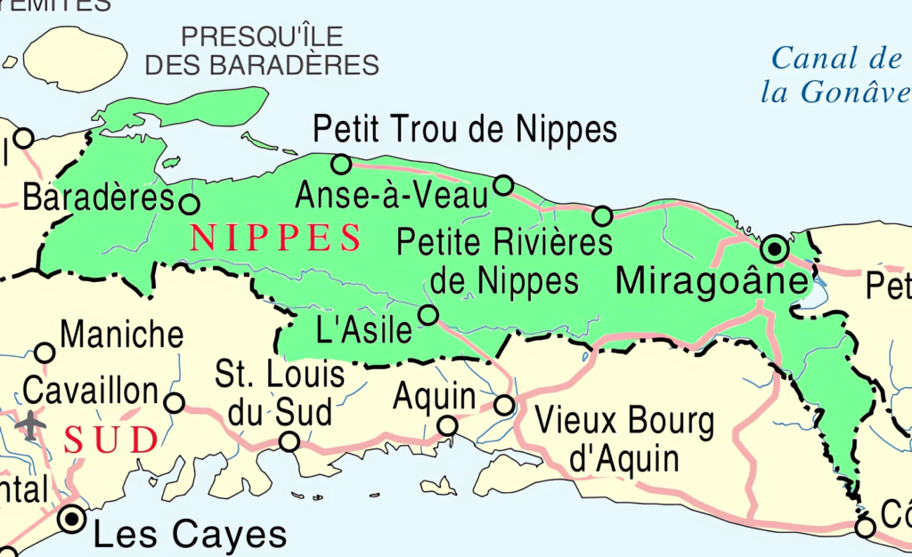 Carte du département de Nippes.