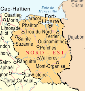 Carte du département du Nord-Est, Haïti