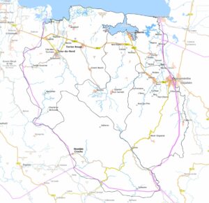 Carte routière du département du Nord-Est.