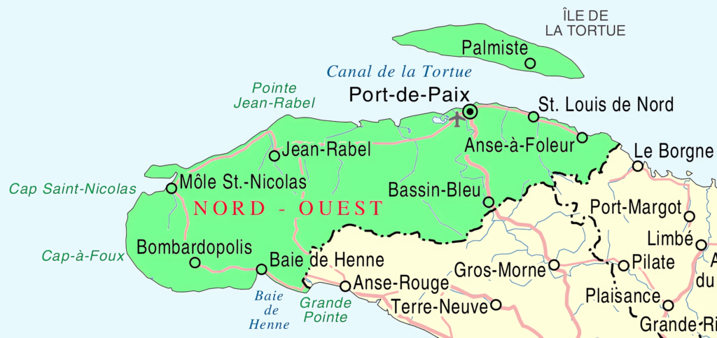 Carte du département du Nord-Ouest.