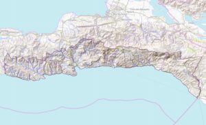 Carte physique du département du Sud-Est.