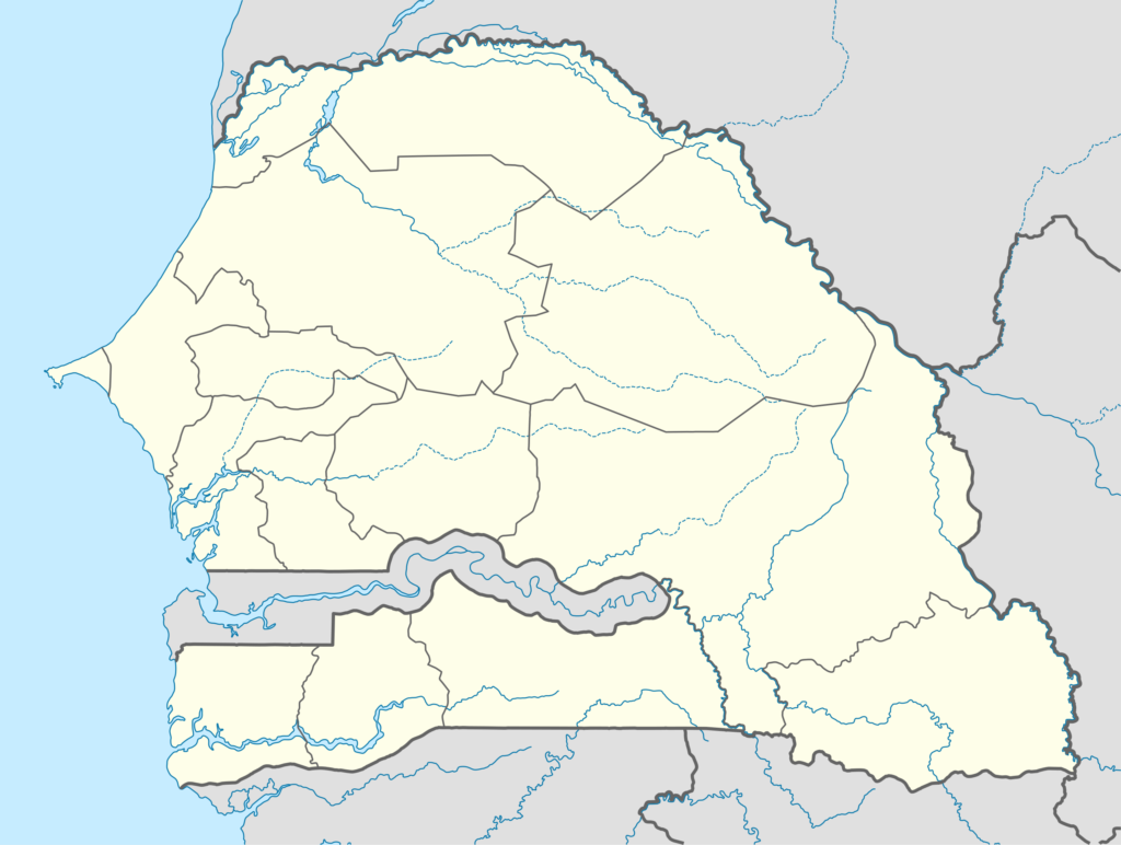 Carte vierge du Sénégal.