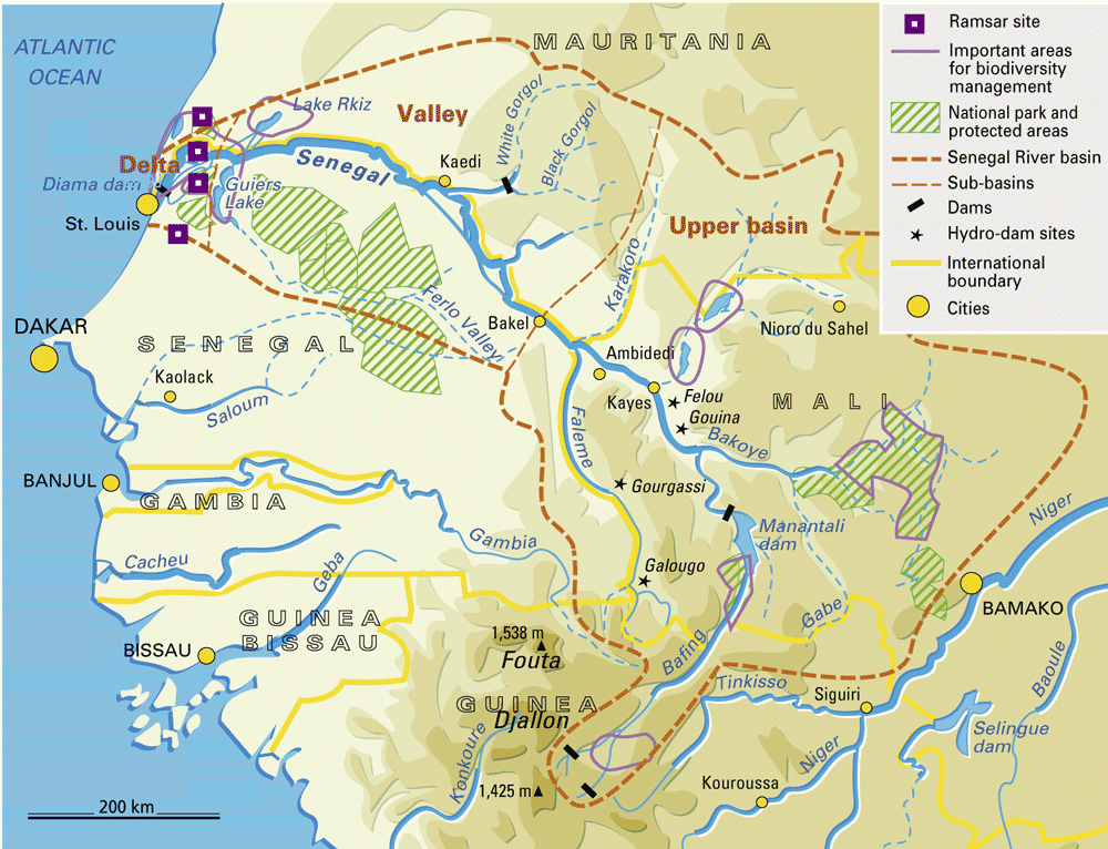 Carte du fleuve Sénégal.
