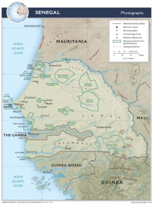 Carte physique du Sénégal