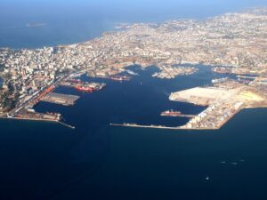 Photo aérienne du Port autonome de Dakar (PAD).