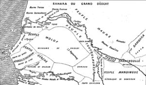 Carte des peuplades du Sénégal de l'abbé David Boilat (1853).