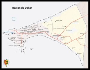Carte de la région de Dakar