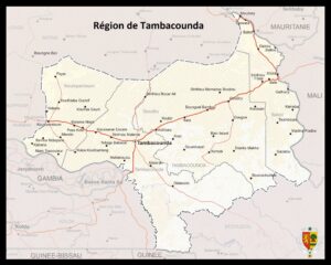 Carte de la région de Tambacounda