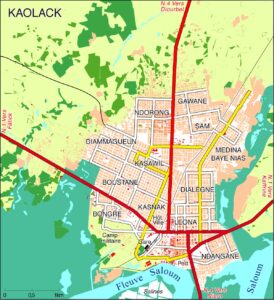 Plan de la ville de Kaolack.