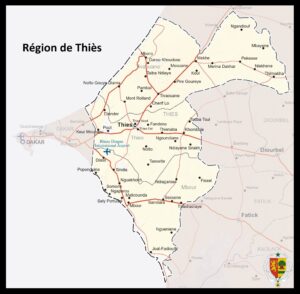 Carte de la région de Thiès