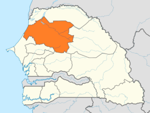 Carte de localisation de la région de Louga au Sénégal.