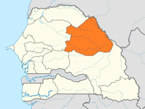 Carte de localisation de la région de Matam au Sénégal.