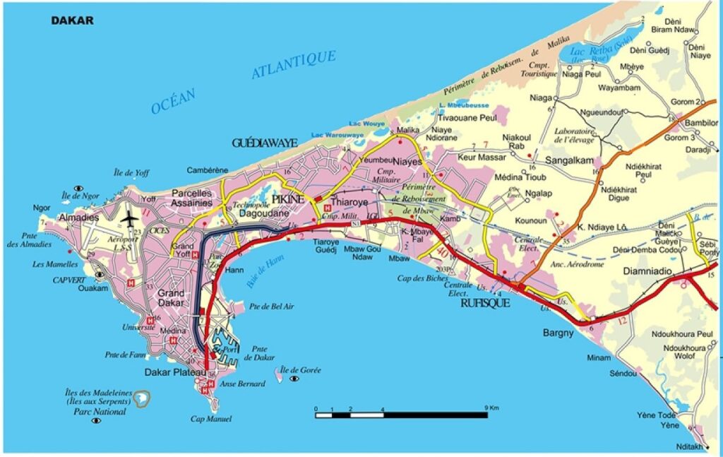 Carte De Dakar Carte De Dakar