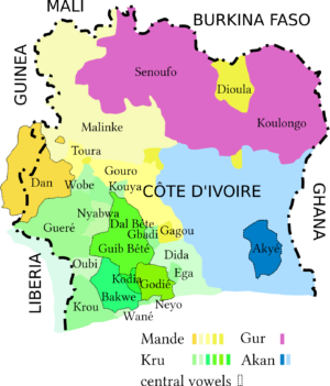 Carte linguistique de la Côte d’Ivoire