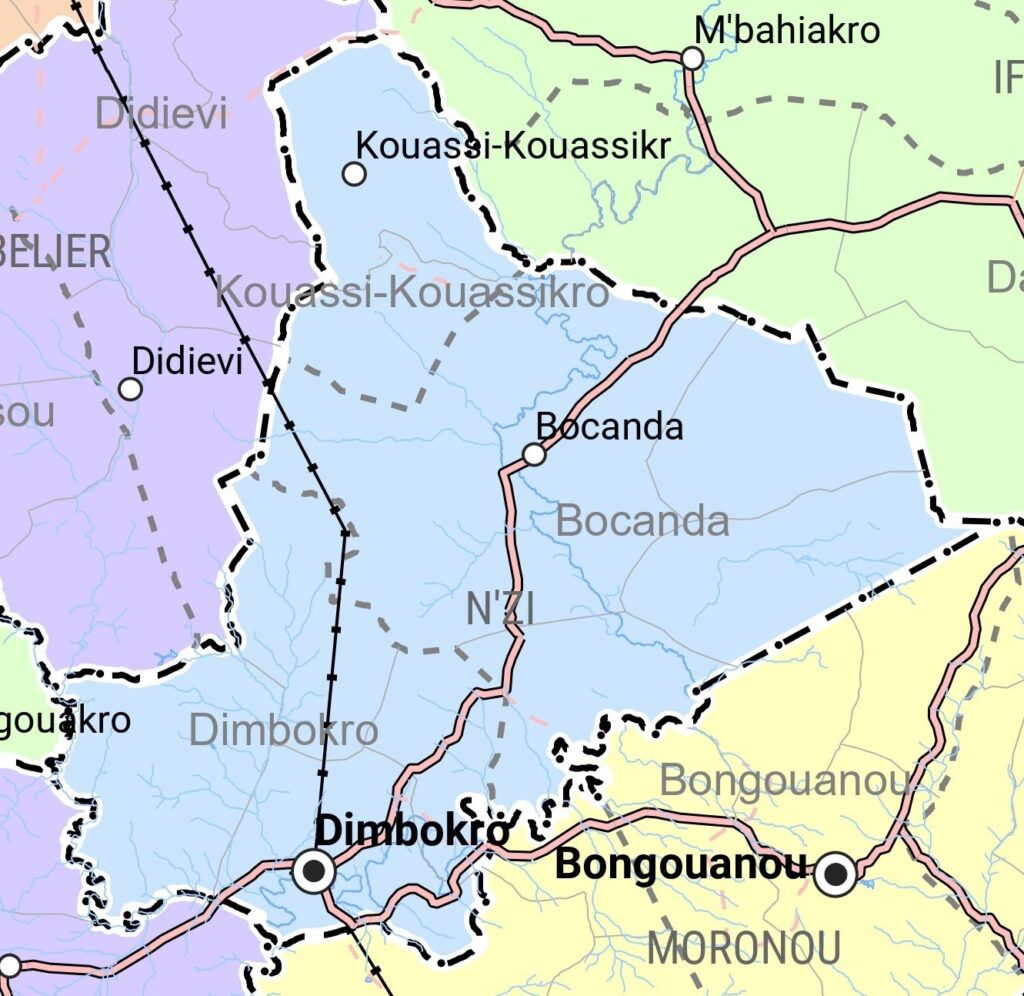 Carte de la région du N'Zi.