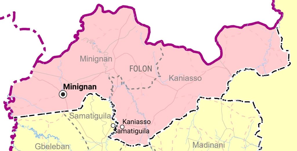 Carte de la région du Folon.